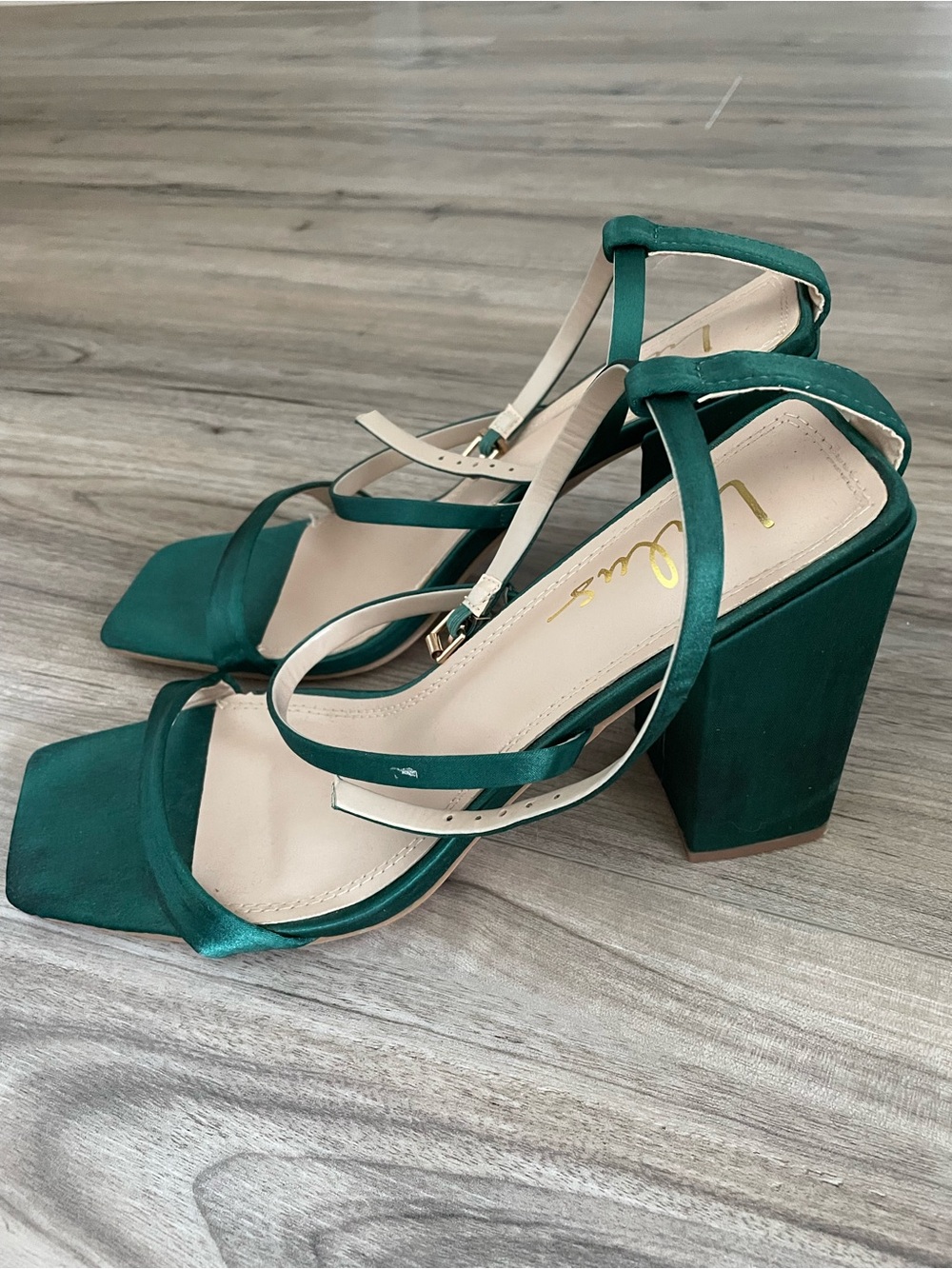 Lulus Emerald Green Block Heel Strappy Sandals